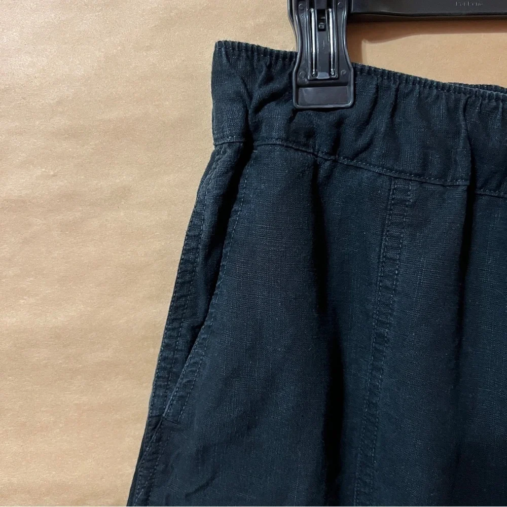 Madewell | Linen Blend Easy Pull-On Shorts High Waisted Shorts Black Size S